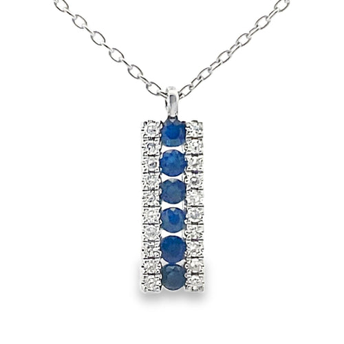 .30ct Sapphire Diamond Fashion Pendants 14KT White Gold Bids.com