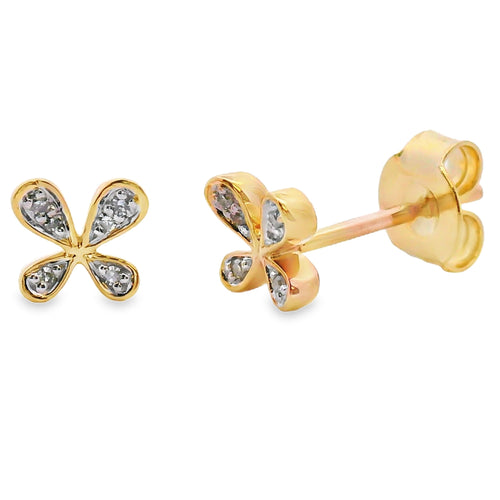 .03ct Diamond Earrings 10KT Yellow Gold Bids.com