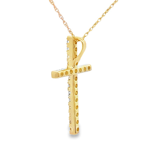 .33ct Diamond Cross Religious Pendant 14KT Yellow Gold Bids.com