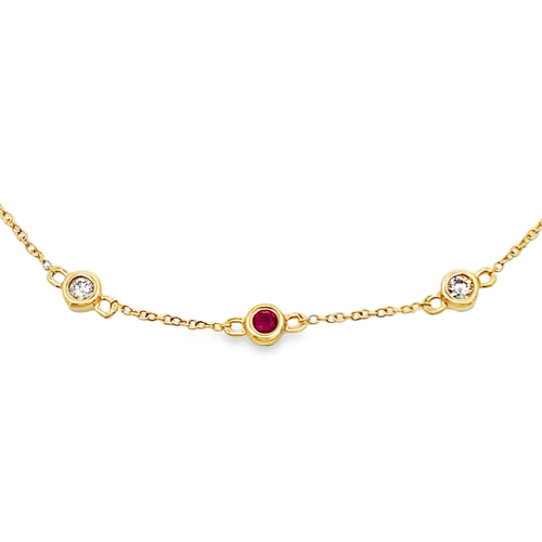 .25ct Ruby Diamond Bracelet 14KT Yellow Gold Bids.com