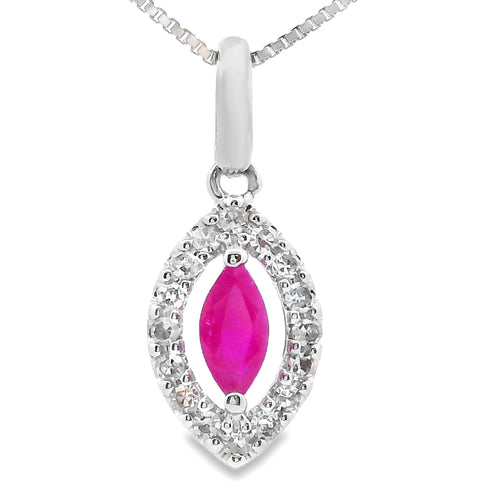 .26ct Ruby Diamond Fashion Pendants 10KT White Gold Bids.com