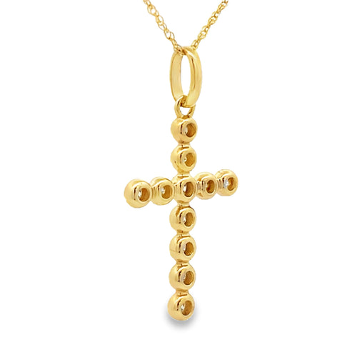 .20ct Diamond Cross Religious Pendant 14KT Yellow Gold Bids.com