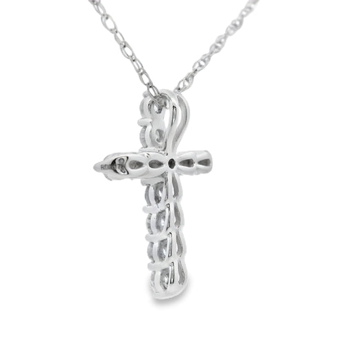 .19ct Diamond Cross Religious Pendant 14KT White Gold Bids.com