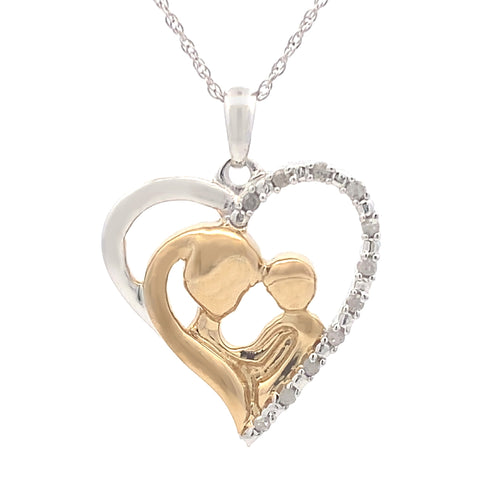 .10ct Diamond Heart Love Pendant Sterling Silver Bids.com