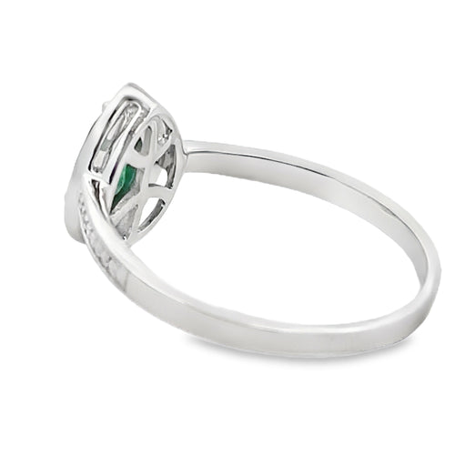 .42ct Emerald Diamond Ring 10KT White Gold Bids.com