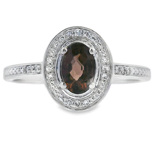 .42ct Quartz Diamond Ring 10KT White Gold Bids.com