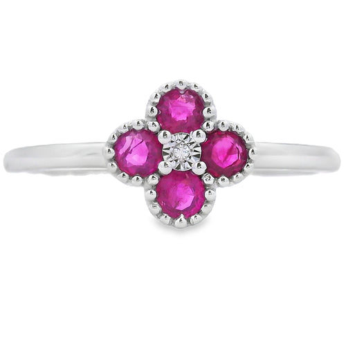 .20ct Ruby Diamond Ring 10KT White Gold Bids.com