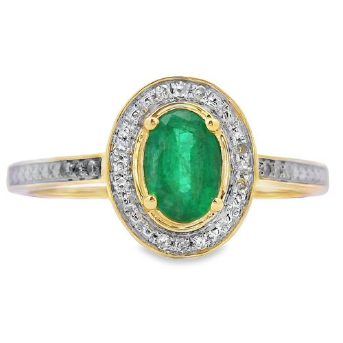 .49ct Emerald Diamond Ring 10KT Yellow Gold Bids.com