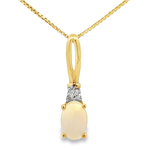 .02ct Opal Diamond Fashion Pendants 10KT Yellow Gold Bids.com