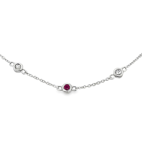 .16ct Ruby Diamond Bracelet 14KT White Gold Bids.com