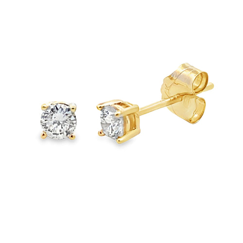 .25ct Lab Grown Diamond Stud Earrings 14KT Yellow Gold Bids.com