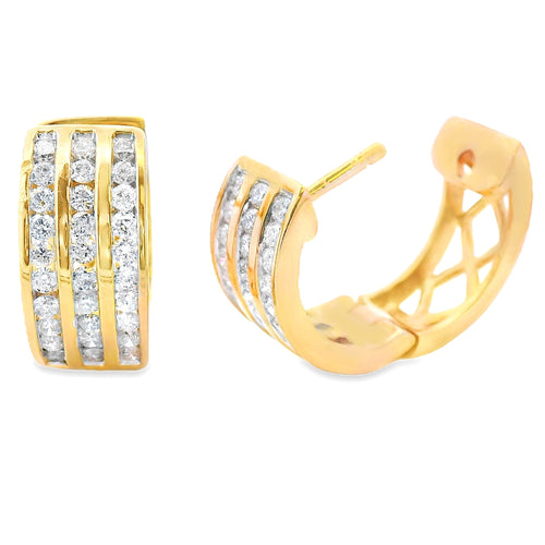 .50ct Diamond Hoop Earrings 14KT Yellow Gold Bids.com