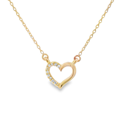 .03ct Diamond Heart Love Pendant 14KT Yellow Gold Bids.com