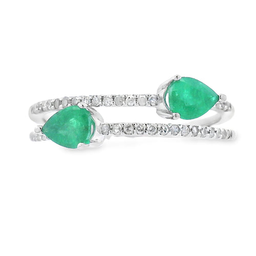 .50ct Emerald Diamond Ring 14KT White Gold Bids.com