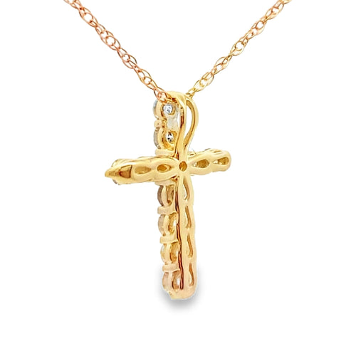 .19ct Diamond Cross Religious Pendant 14KT Yellow Gold Bids.com