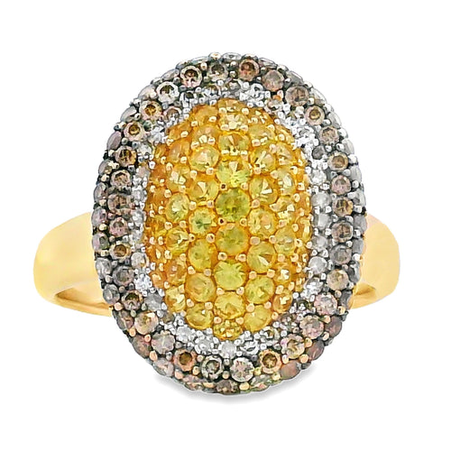.45ct Yellow Sapphire Diamond Ring 14KT Yellow Gold Bids.com
