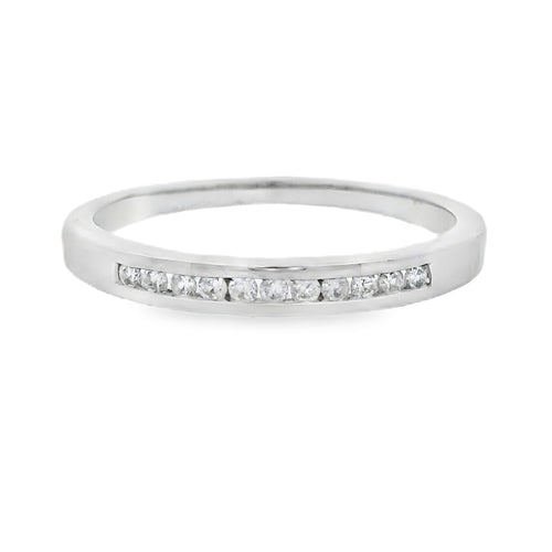 .11ct Diamond Wedding Band Ring 14KT White Gold Bids.com