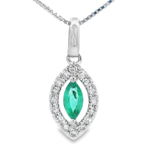 .21ct Emerald Diamond Fashion Pendants 10KT White Gold Bids.com