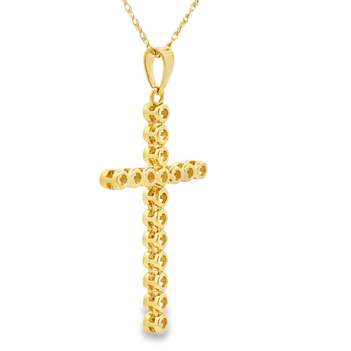 .17ct Diamond Cross Religious Pendant 14KT Yellow Gold Bids.com