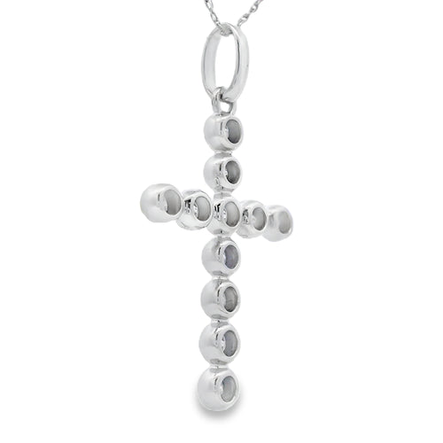 .50ct Diamond Cross Religious Pendant 14KT White Gold Bids.com
