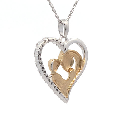 .10ct Diamond Heart Love Pendant Sterling Silver Bids.com