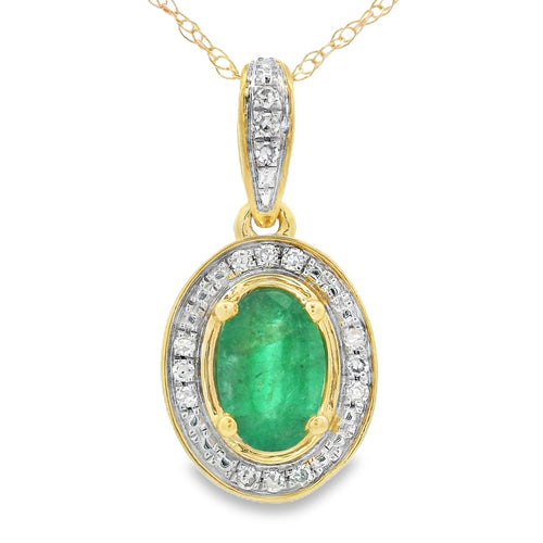.46ct Emerald Diamond Fashion Pendants 10KT Yellow Gold Bids.com