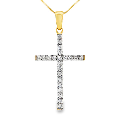 .21ct Diamond Cross Religious Pendant 14KT Yellow Gold Bids.com