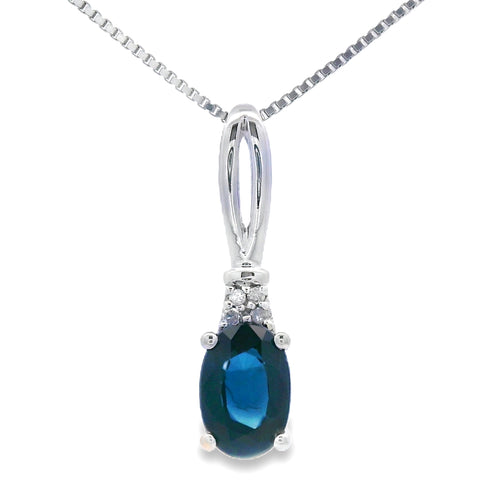 .34ct Sapphire Diamond Fashion Pendants 10KT White Gold Bids.com