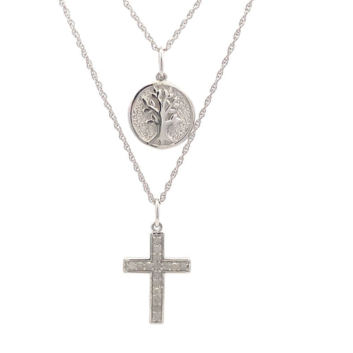 .20ct Diamond Cross Religious Pendant Sterling Silver Bids.com