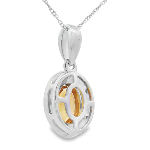 .48ct Citrine Diamond Fashion Pendants 10KT White Gold Bids.com