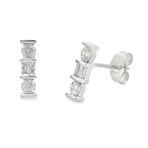 .20ct Diamond Earrings 14KT White Gold Bids.com