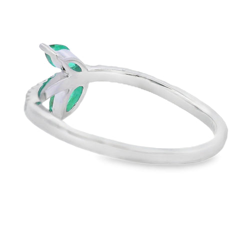 .29ct Emerald Diamond Ring 14KT White Gold Bids.com