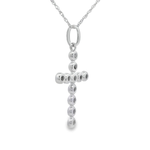 .15ct Diamond Cross Religious Pendant 14KT White Gold Bids.com