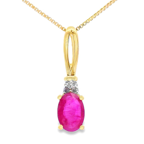 .38ct Ruby Diamond Fashion Pendants 10KT Yellow Gold Bids.com