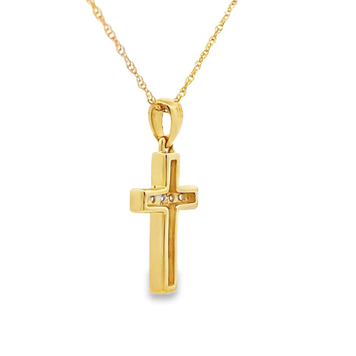 .12ct Diamond Cross Religious Pendant 14KT Yellow Gold Bids.com