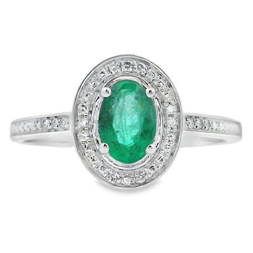 .49ct Emerald Diamond Ring 10KT White Gold Bids.com
