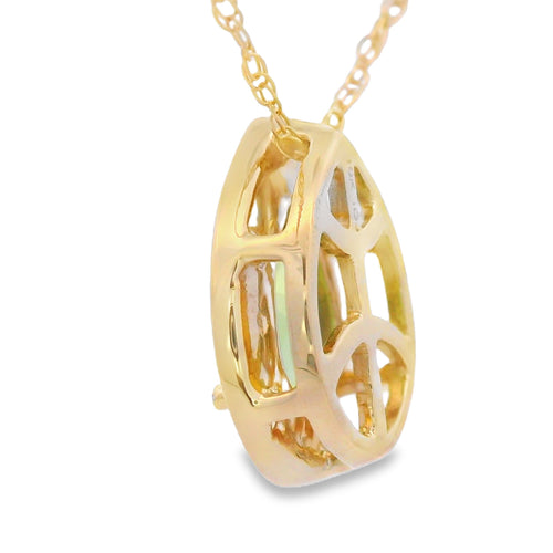 .47ct Peridot Diamond Fashion Pendants 10KT Yellow Gold Bids.com