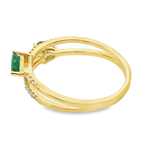 .50ct Emerald Diamond Ring 14KT Yellow Gold Bids.com