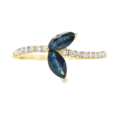 .36ct Sapphire Diamond Ring 14KT Yellow Gold Bids.com
