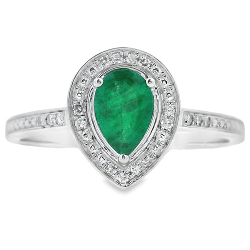 .42ct Emerald Diamond Ring 10KT White Gold Bids.com