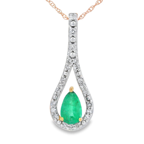 .37ct Emerald Diamond Fashion Pendants 10KT Yellow Gold Bids.com