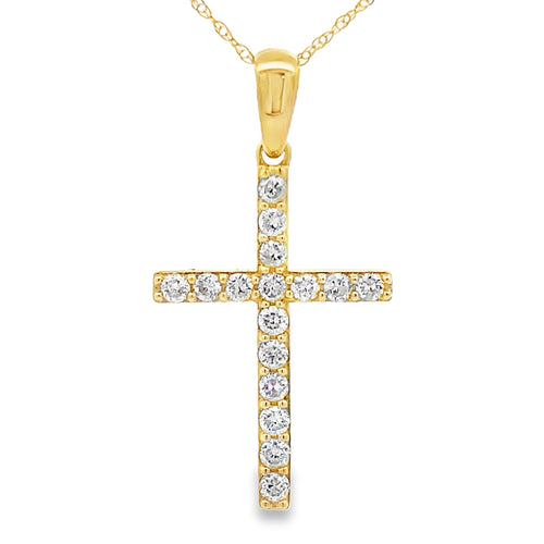 .45ct Diamond Cross Religious Pendant 14KT Yellow Gold Bids.com