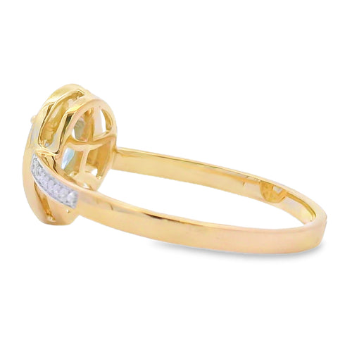 .39ct Aquamarine Diamond Ring 10KT Yellow Gold Bids.com