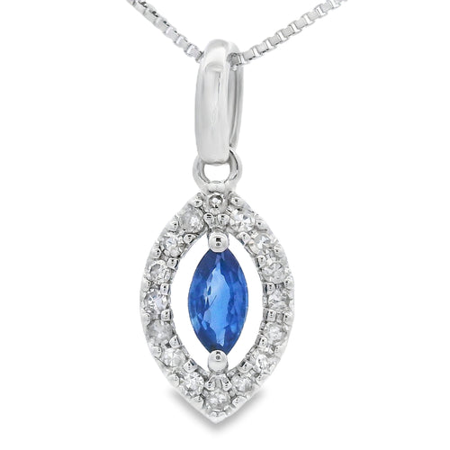 .27ct Sapphire Diamond Fashion Pendants 10KT White Gold Bids.com