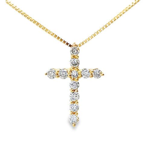 .15ct Diamond Cross Religious Pendant 14KT Yellow Gold Bids.com
