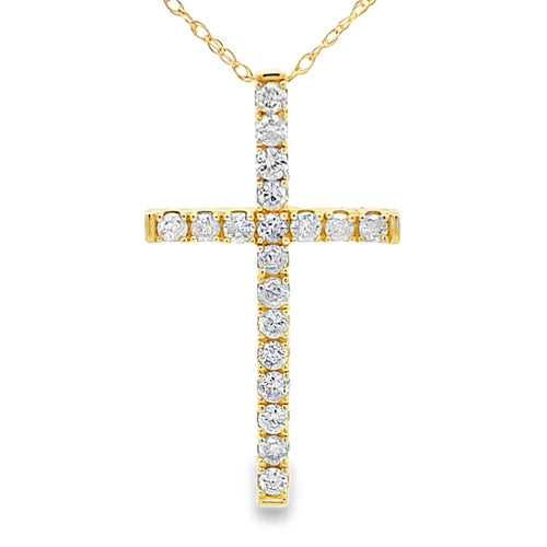 .33ct Diamond Cross Religious Pendant 14KT Yellow Gold Bids.com