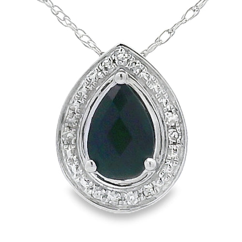 .03ct Onyx Diamond Fashion Pendants 10KT White Gold Bids.com