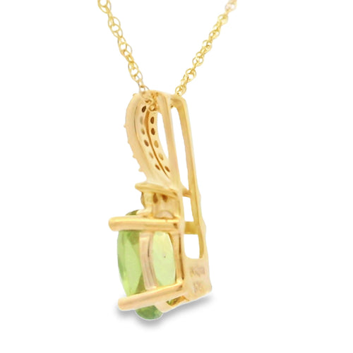 .37ct Peridot Diamond Fashion Pendants 10KT Yellow Gold Bids.com