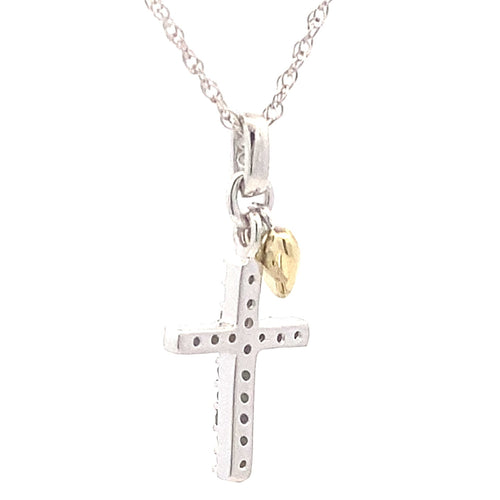 .15ct Diamond Cross Religious Pendant Sterling Silver Bids.com