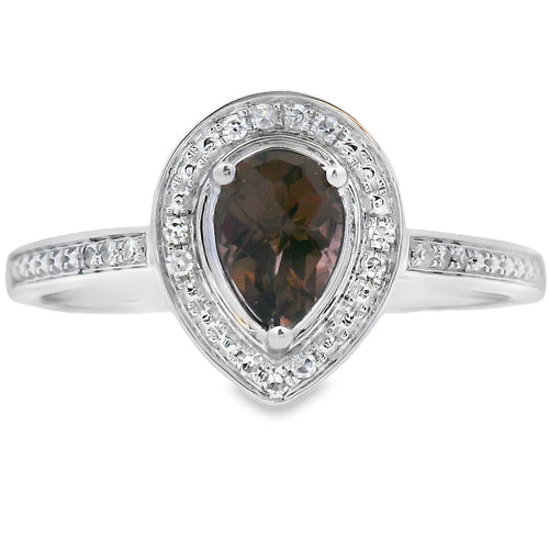 .46ct Quartz Diamond Ring 10KT White Gold Bids.com
